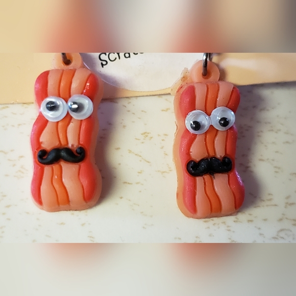 Bacon earrings - Picture 1 of 3